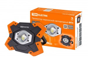 TDM Прожектор переносной св/д ФП5, 15W(1250lm), Li-Ion 3,7 B 6,6 A*ч, USB SQ0350-0055