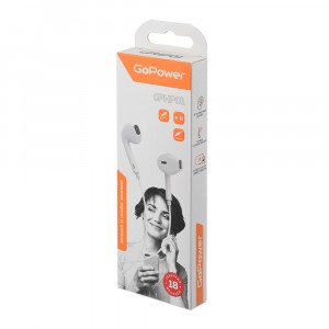 Наушники вставные GoPower GPHP01, 1,2м, белый