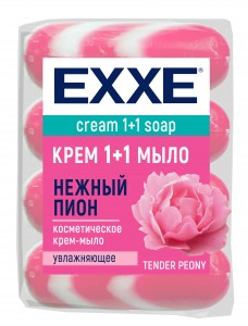 Мыло туалетное Нежный пион 4штх90г  полосатое ЭКОПАК EXXE