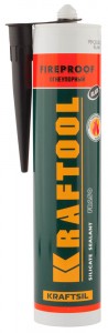 Герметик KRAFTOOL KRAFTFLEX FR150 силикатный огнеупорный "+1500 С", жаростойкий, черный, 300мл