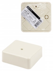 TDM коробка распред. 75х75х28 мм ОУ IP40 сл. кость, инд. штрихкод (80!) SQ1401-1805