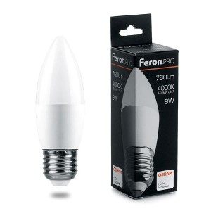 Feron.PRO свеча C37 E27 6W(475lm) 4000K 4K матовый 100x37 OSRAM LED LB-1306 38051