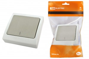 TDM Вуокса перекл. CУ 1 кл. 10А серый (IP54) (10!) SQ1803-0103