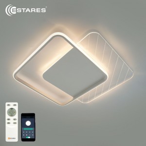 Estares св-к-люстра св/д управл. AMATO 2S 60W(6000lm) 2K-4K-6K 505x505x52 белый, пульт ДУ IP20