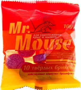 От грызунов приманка брикет параф. тверд. 100гр. (9шт) мумиф. Mr Mouse M-952