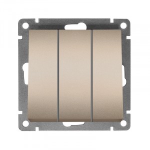 UNIVersal Афина мех. выкл. СУ 3 кл., 10А, шампань (корп. ABS, пласт. осн.) A0043-Br