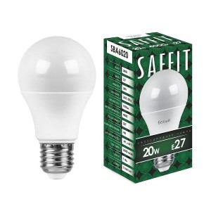 Saffit ЛОН А60 E27 20W(1900Lm) 4000K 4K матовая 112x60  SBA6020 55014