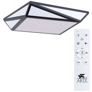 ARTELAMP св-к накл. св/д упр. 60W(3600lm) 450x450x85 черн. пульт ДУ 3K-6K MULTI-PIAZZA A1929PL-1BK