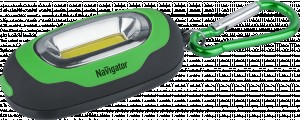 Navigator фонарь-брелок NPT-KC07-G-2CR2032 1COB LED 1W(50lm) 62x35x35 2xCR2032 зел пласт 3реж 93658