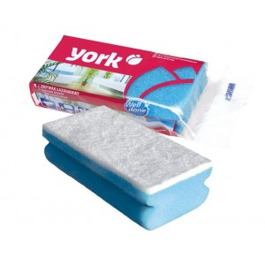 Губка для посуды санитарная профилированная (13,5*7*4,3см) 30080 York (2 шт.)