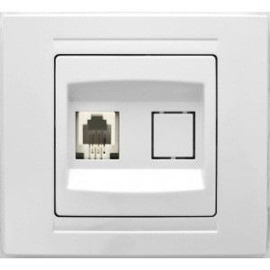 EL-BI ZENA SILVERLINE мех. роз. компьют. СУ 1 мест. сл. кость (RJ45, CAT6) 609-012500-247