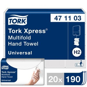 Полотенца бумажные д/держ.Tork Univer H2 2сл.190л*20пач/уп 471103 453126 (5 шт.)