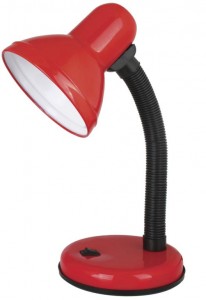 Ultraflash UF-301 C04 св-к настольный E27 60W металл/пластик красный, в коробке