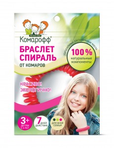 КОМАРОФФ Браслет-спираль От комаров, силикон 0600