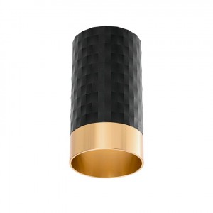 WOLTA св-к накл. cпот CELLA под лампу GU10 черный/золото D55x100 IP20 WSL-GU10/10BG