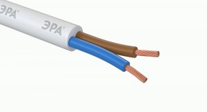 Провод ПВС 2х1,5 (бухта 50м) цена за бух ГОСТ белый ЭРА 58813
