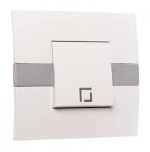 Mono Eco выкл. СУ 1 кл. 10А Бел/Сер 101-010201-100 (Турция)