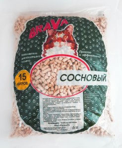 Наполнитель для кош.туалета БРАВА сосновый (17-20мм) 15л 17014 1126