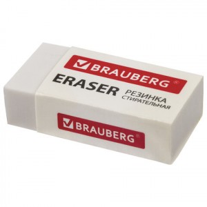 Ластик BRAUBERG "Simple", 38х20х10 мм, бумажный рукав, термопластичная резина, 228073