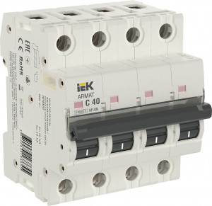 IEK ARMAT автоматический выкл. M10N 4P х-ка C 40А AR-M10N-4-C040