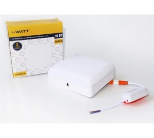 I-WATT св-к св/д накл. даунлайт 18W(1800lm) 6400K 6K квадрат 120x120x45 белый (CARLA) i-16109