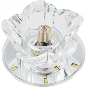 Fametto DLS-L125-1001 G9 св-к встр. Luciole стекло 98(65)x60 прозрачный/зеркальный, подсветка LED7W