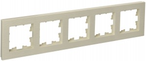 IEK BRITE Рамка 5 мест. РУ-5-Бр пластик бежевый рифленый BR-M52-51-K10