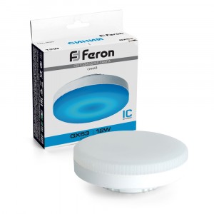 Feron лампа св/д 12W GX53 синяя 26x73 матовая LB-455 51019