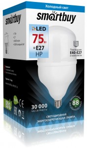 SmartBuy высокомощн. ЛОН E27 75W(5800lm) 6500K 6K 150x263 SBL-HP-75-65K-E27