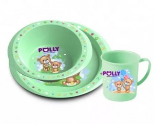 Набор детской посуды: тарелка 2 шт + кружка 1 шт Polly 433892100 Полимербыт