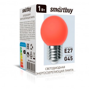 SmartBuy шар G45 E27 1W красная д/гирлянды "Белт Лайт" SBL-G45R-01-E27
