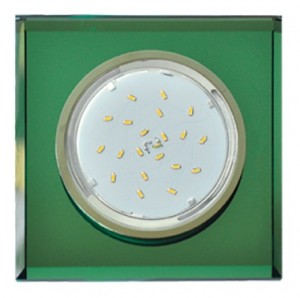 Ecola GX53 H4 5311 св-к Стекло Квадрат скошенный край хром-изумруд 38x120 FC53SNECH