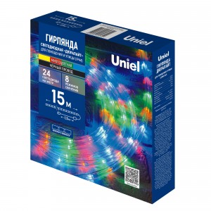 Гирлянда-нить Дюралайт св/д 18W 15м коннектор в/к провод черный ULD-D50 15M/С08 IP44 MULTI Uniel