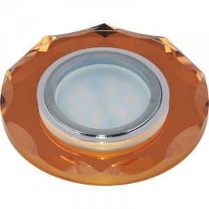 Fametto DLS-P105-2002 MR16 GU5.3 св-к встр. Peonia Круг Металл хром 90(65)x20 Стекло Бронза