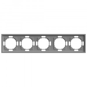 Stekker ЭМИЛИ рамка СУ 5 мест. (PC), платиново-серый, soft touch PFR00-5005-10 49966