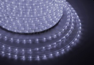 Дюралайт 36LED/м, 13мм, 2W, мерц. бел. 100м бухта, 2,4Вт/м, шнур в компл. IP54, 121-255 Neon-Night