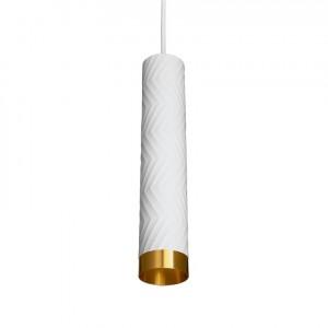 WOLTA св-к подвесной LINEA IP20 под лампу GU10 белый/золото WH D55x280 WSL-GU10/P09WG