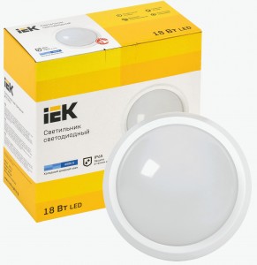 IEK св-к св/д ДПО 5050 18W(1770lm) 4000К IP65 круг белый 220x98 LDPO0-5050-18-4000-K01