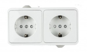 ASD/InHome AQUA роз. ОУ 2 мест. 16А бел. (земля, шторка, пласт. осн.,п/герм., IP44) 3123