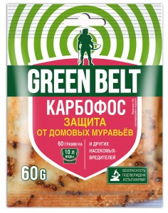 Карбофос 60гр. (защита от домашних муравьев и листогрызущих) малатион, пакет Грин Бэлт 01-019