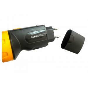 Ultraflash фонарь ручной LED3829 (акк. 4V 0.7Ah) 9св/д, черный+желтый/пластик, вилка 220V (2 шт.)
