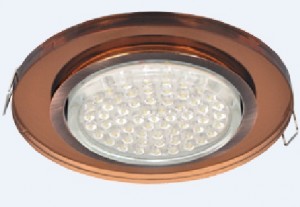 Ecola GX53 H4 5310 св-к Стекло Круг черная медь-янтарь 38x126 FA53RNECH