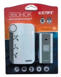 СТАРТ 003 звонок беспроводной, 80м, 36 мелодий, индикатор, 3 ур.громкости, 65-85дБ