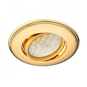 Ecola DH03 MR16 GU5.3 св-к поворот.выпукл. Золото 25x88 FG1601EFS