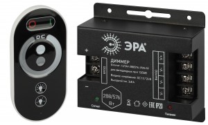 ЭРА диммер для светодиодной ленты 12V/24V 288/576W пульт ДУ  IP20-RF 61115