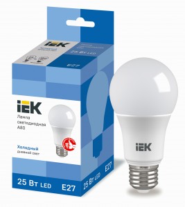 IEK ЛОН A80 E27 25W(2500lm) 6500К 6K матовая155x82x82 LLE-A80-25-230-65-E27