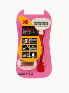 Kodak Бритвенная система LADY Prem Razor 5 женская, 5 лезвий розовая, 2 сменных кассеты 3396