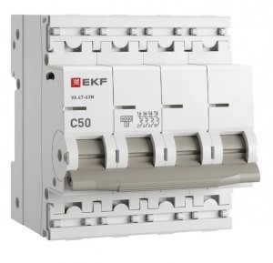 EKF автоматический выкл. ВА 47-63N 4P 50А (C) 6кА PROxima M636450C