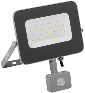 IEK прожектор св/д СДО 07-30Д 30W(2400lm)SMD 6500K 205х155х30с датчиком дв.серый IP44 LPDO702-30-K03