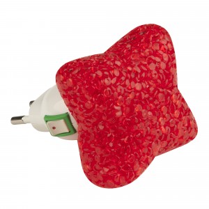 Uniel DTL-309 ночник 0.1W 1LED Звездочка красный/RED, 220V, пластик, с выкл, BL
